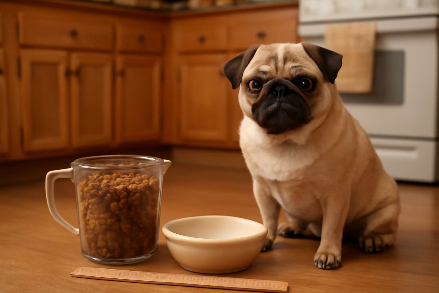 how much dry dog food for a pug