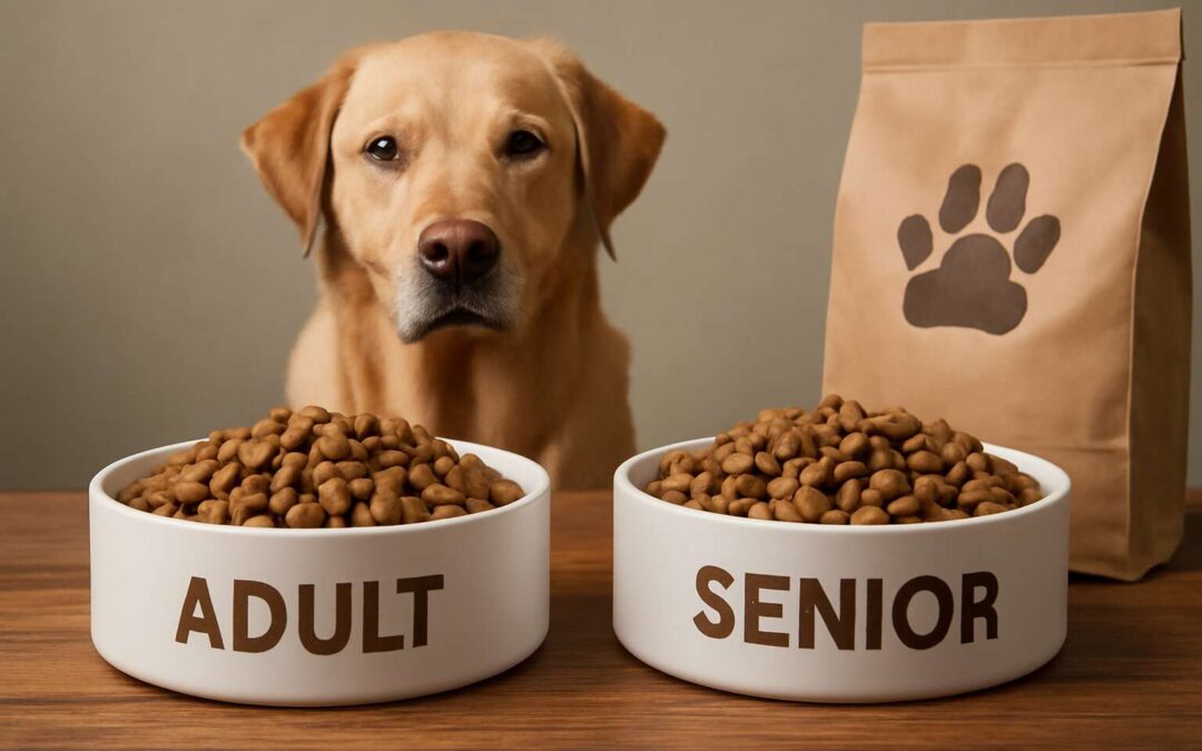 What changes as dogs age, difference between adult and senior dog food explained.